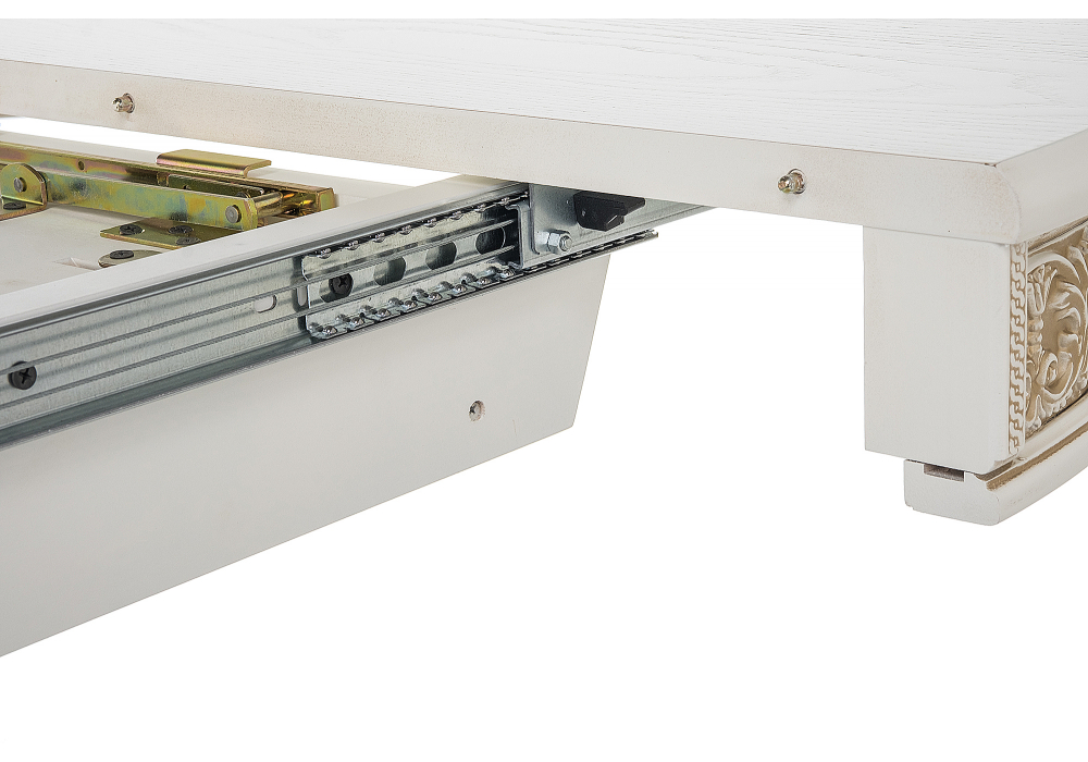 фото стол деревянный раскладной woodville лорд молочный / золотая патина 615199 | 220svet.ru