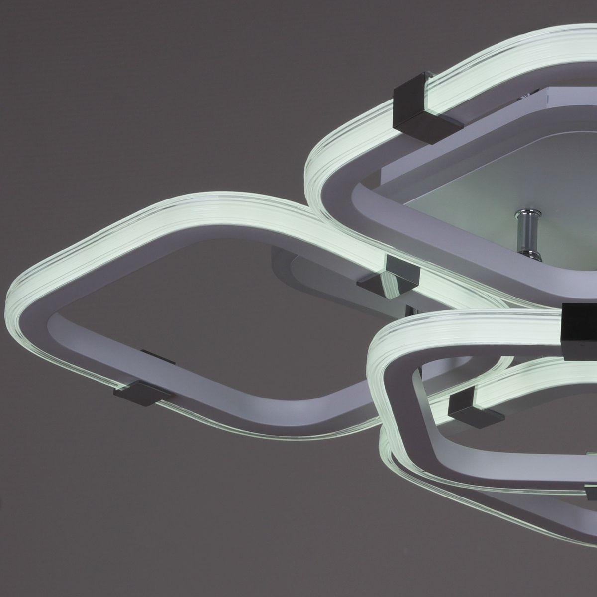 фото потолочная светодиодная люстра reluce 06321-3.3-05 wh+cr (rgb) | 220svet.ru