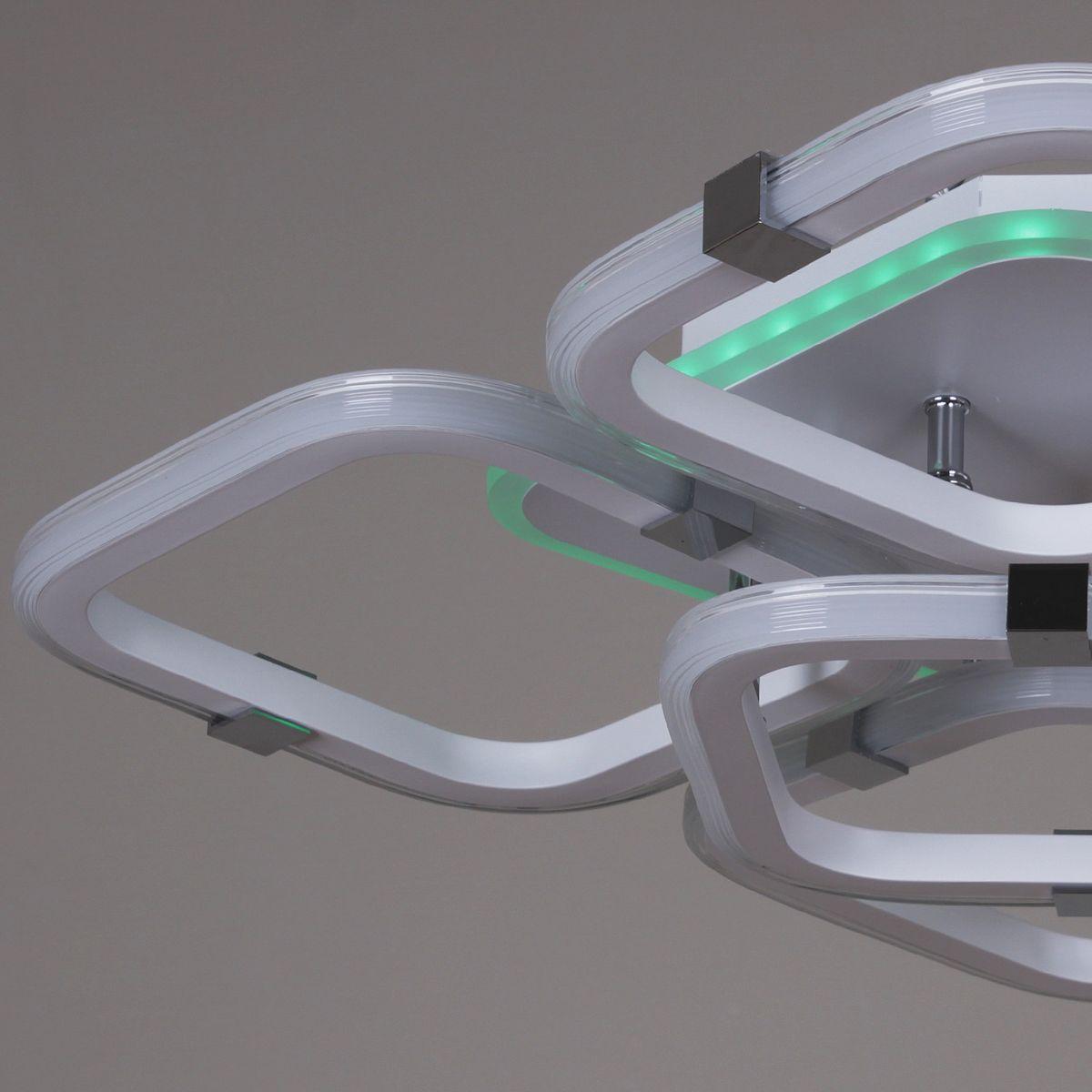 фото потолочная светодиодная люстра reluce 06321-3.3-05 wh+cr (rgb) | 220svet.ru