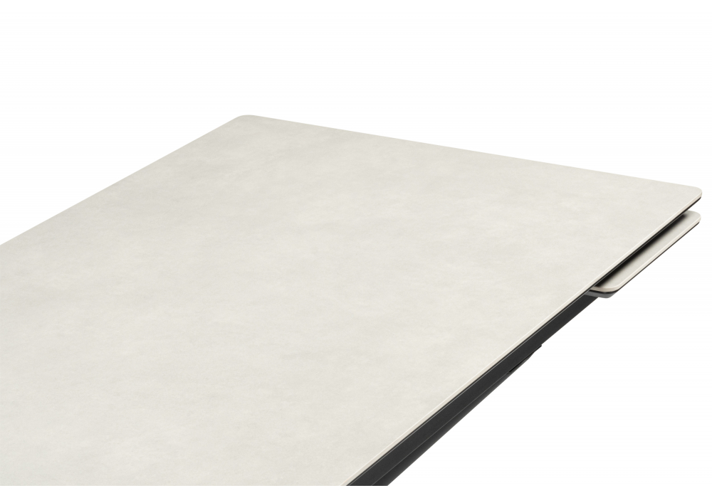 фото керамический стол раскладной woodville мэриан 140 (200) х 80 carmen light grey / черный 625725 | 220svet.ru