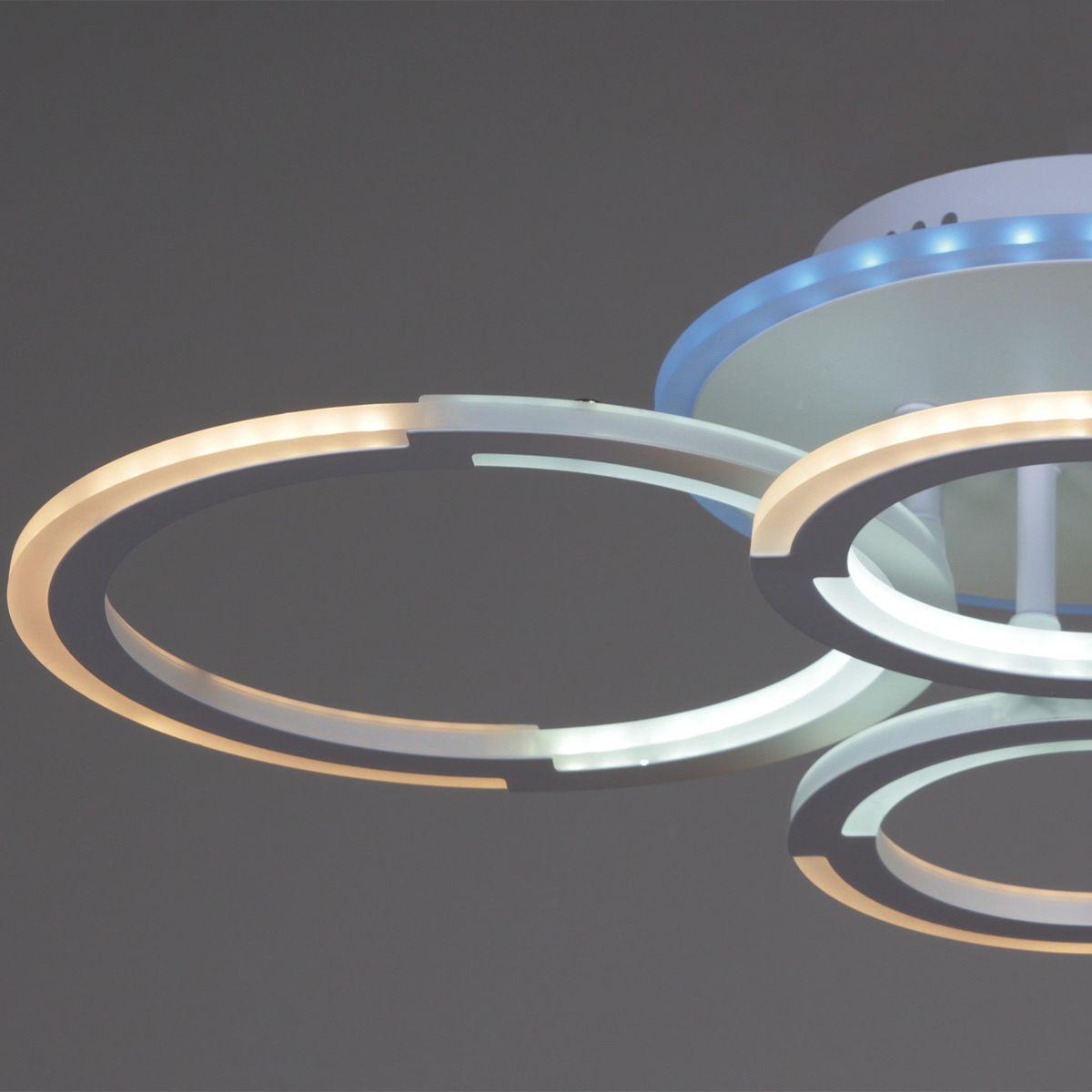 фото потолочная светодиодная люстра reluce 09820-3.3-2+2a wh (rgb) | 220svet.ru