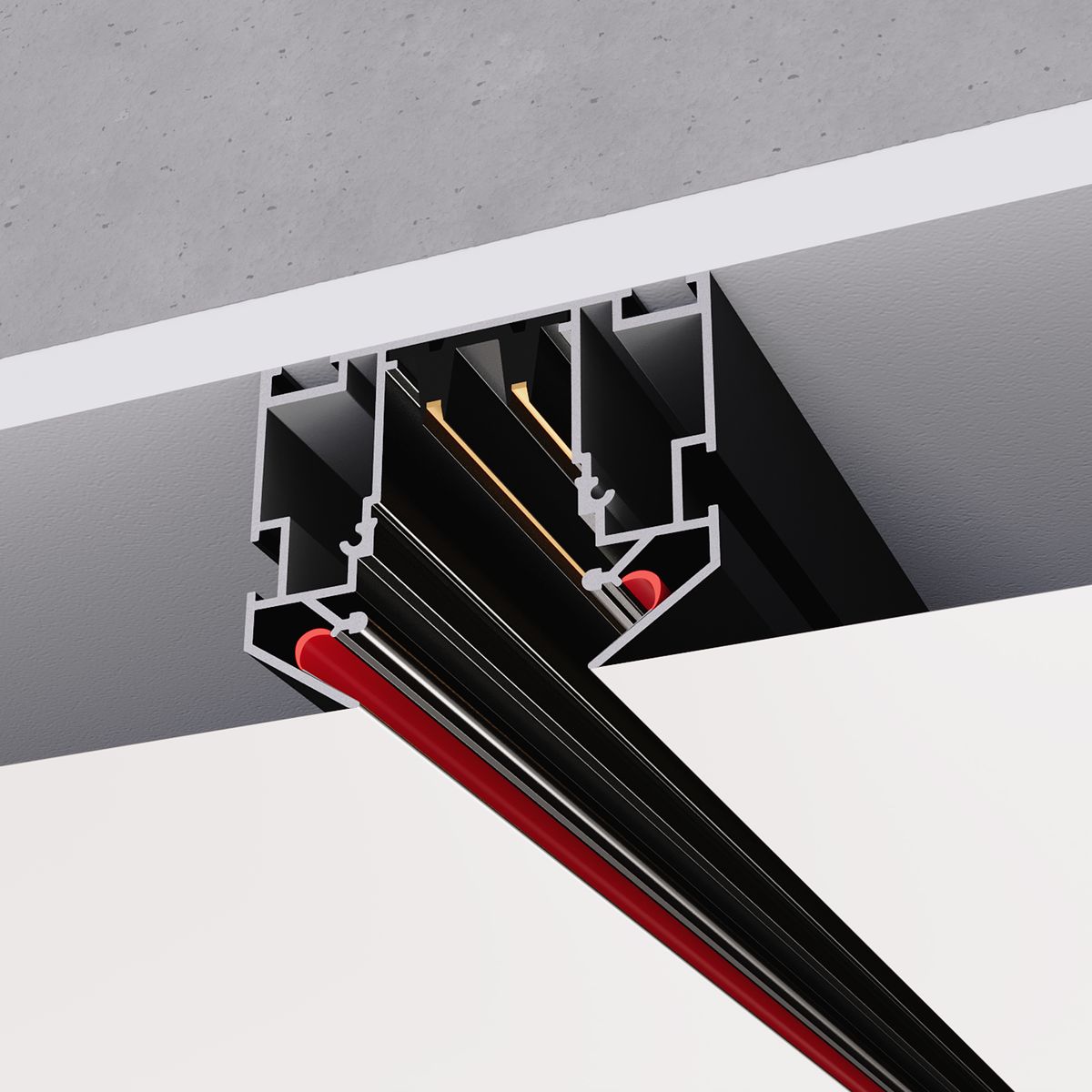 фото шинопровод под натяжной потолок st luce skyline 220 st046.429.02 | 220svet.ru