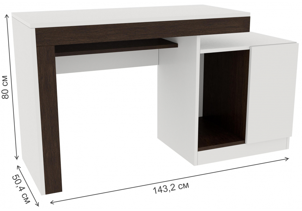 фото кабинет комплектация 3 woodville модена белый / венге 563546 | 220svet.ru