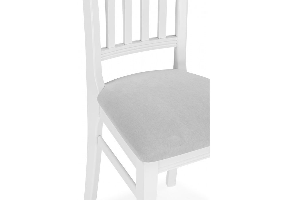 фото стул деревянный woodville фрезино с проножкой серый велюр / белый 665437 | 220svet.ru