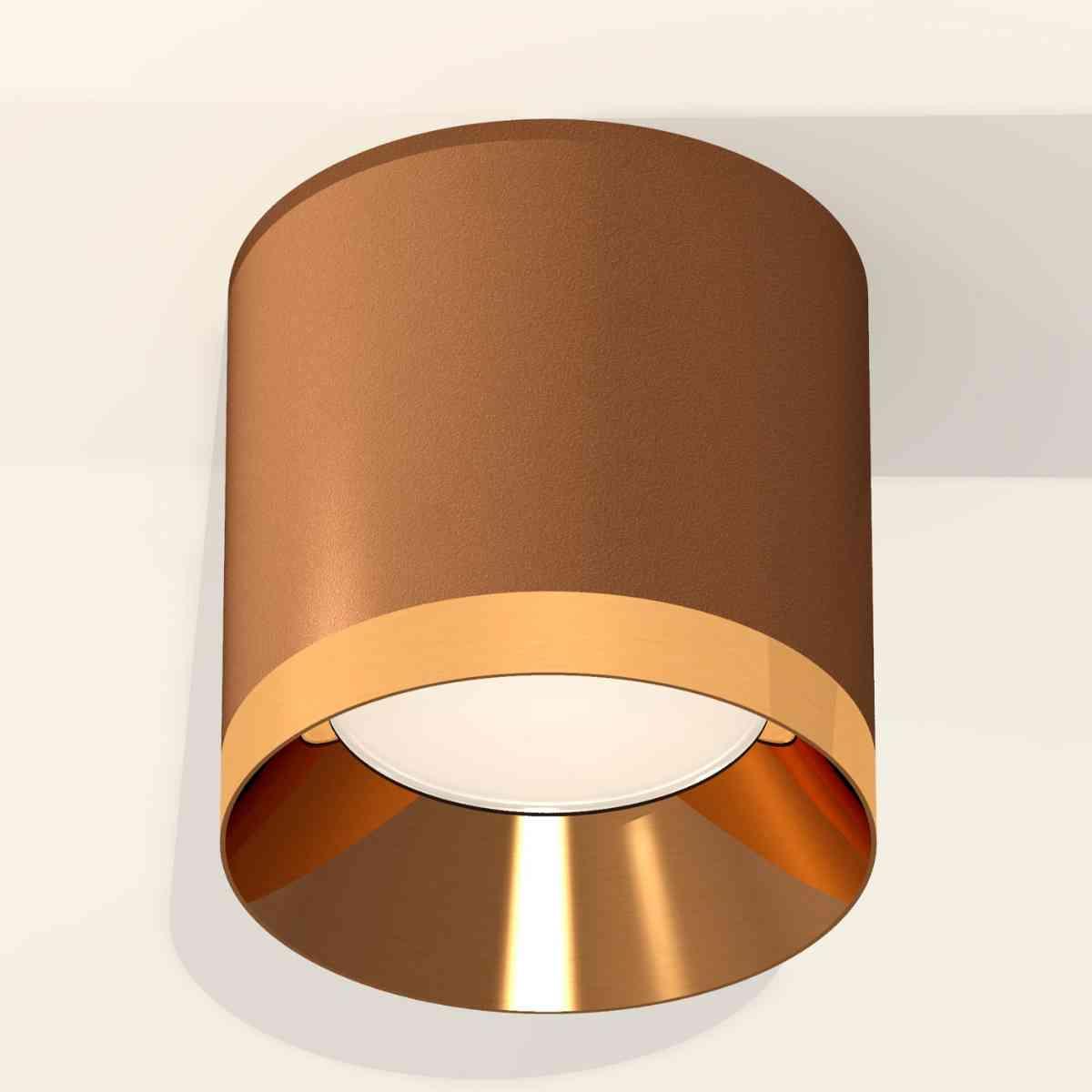 фото комплект накладного светильника ambrella light techno spot xs7404010 scf/pyg кофе песок/золото желтое полированное (c7404, n7034) | 220svet.ru