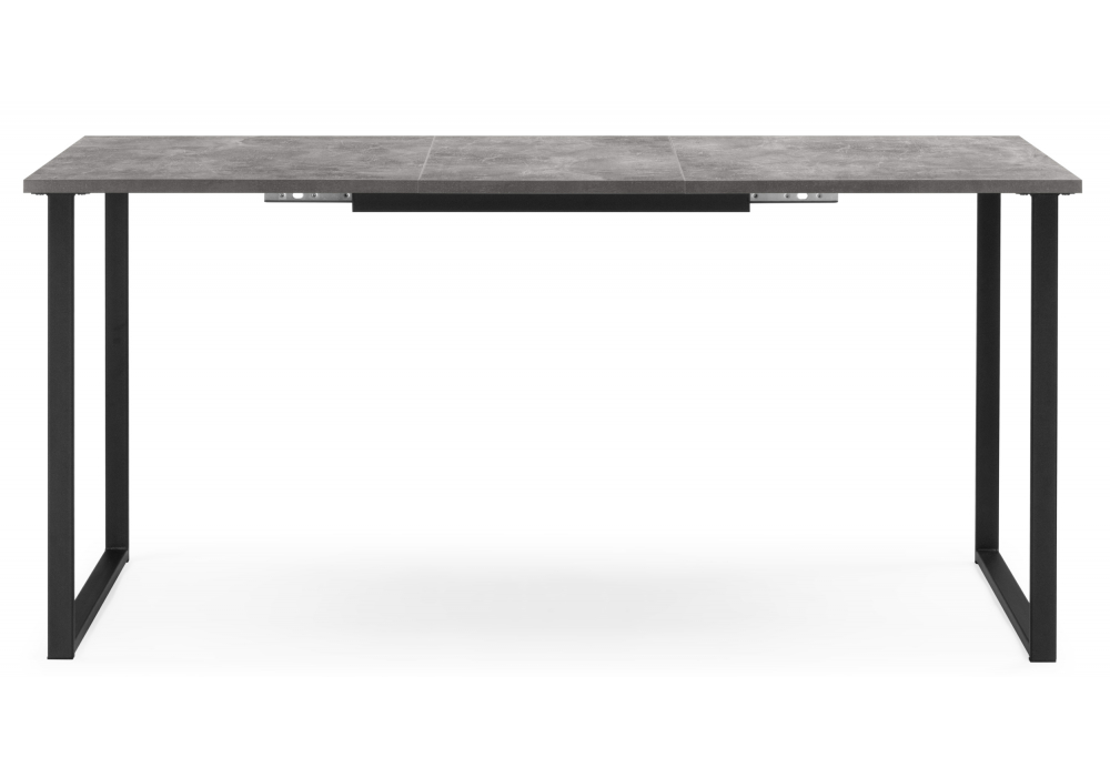 фото стол деревянный раскладной woodville лиман 120 (160)x80 бетон светлый / черный матовый 619212 | 220svet.ru
