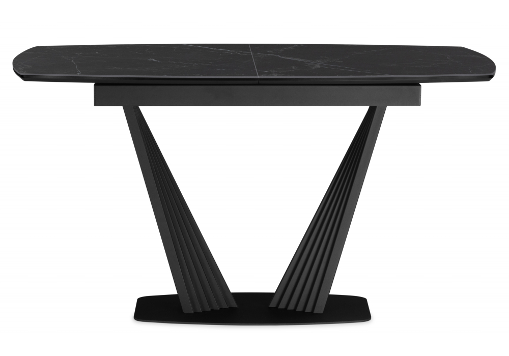 фото керамический стол раскладной 140(180)х80 woodville вейл черный мрамор shakespeare black / черный 612884 | 220svet.ru