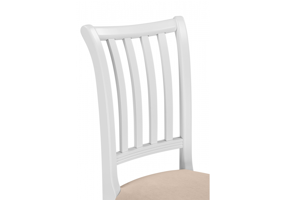 фото стул деревянный woodville фрезино с проножкой бежевый велюр / белый 665436 | 220svet.ru