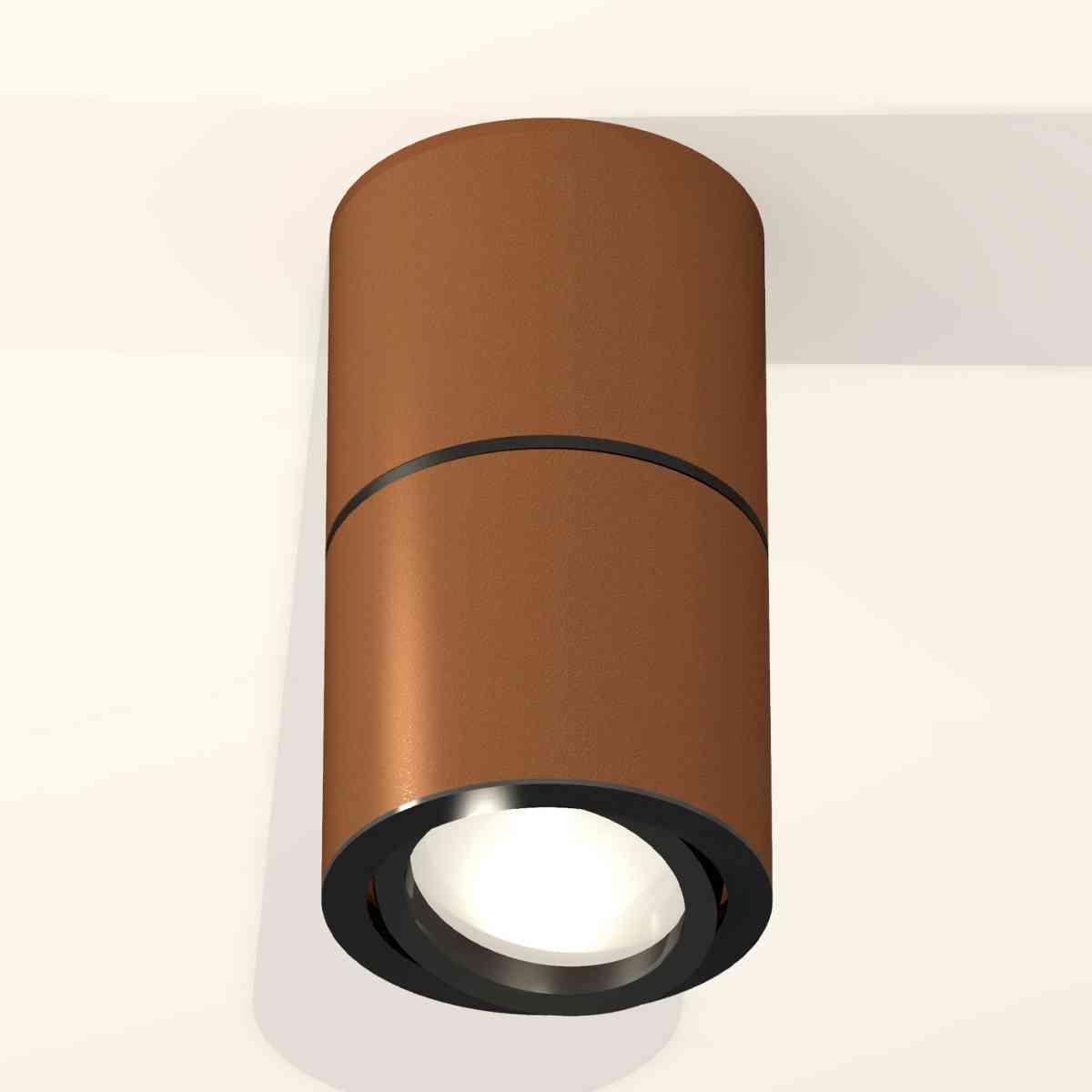 фото комплект накладного светильника ambrella light techno spot xs7404040 scf/pbk кофе песок/черный полированное (c7404, a2071, c7404, n7002) | 220svet.ru