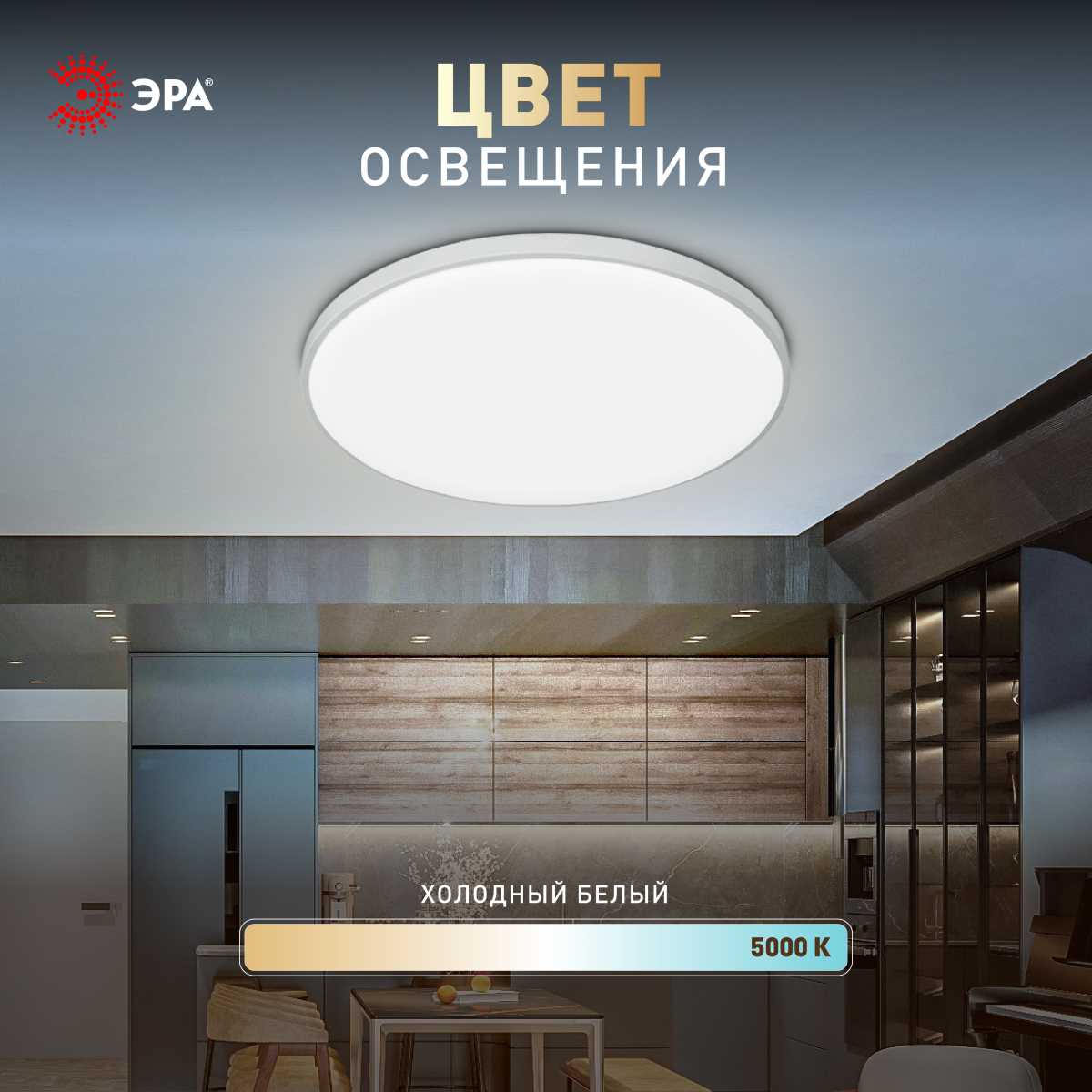 фото светильник потолочный светодиодный эра классик без ду spb-6 slim base wh 24w-5k 5000k б0069770 | 220svet.ru