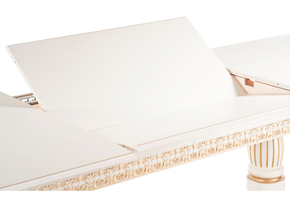 фото стол деревянный woodville морнит слоновая кость / золото 575482 | 220svet.ru