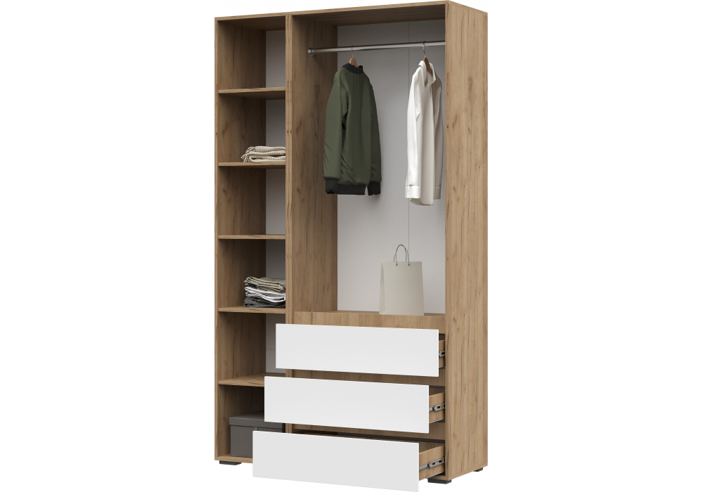 фото шкаф woodville элла шк 06 белый / дуб крафт золото 548011 | 220svet.ru