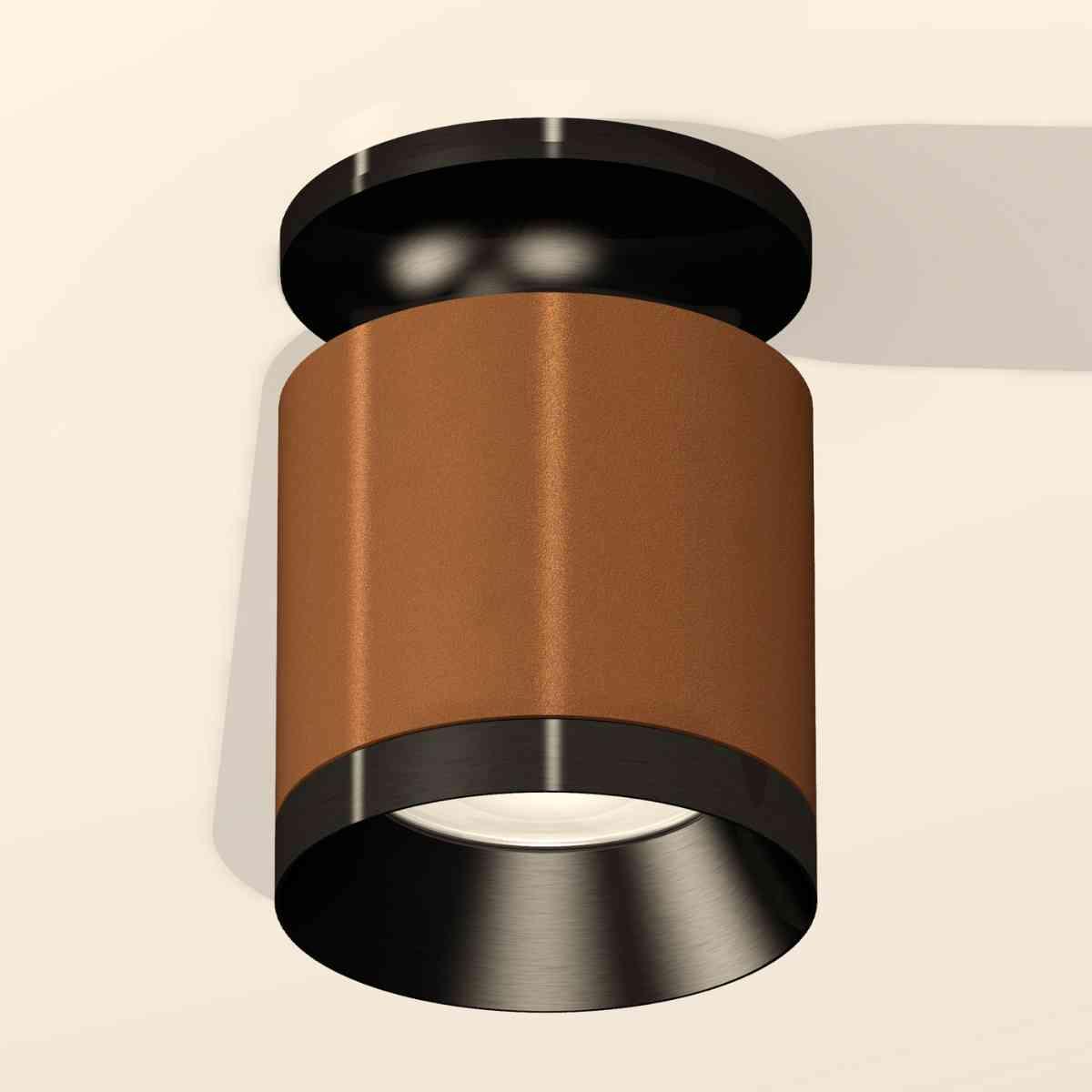 фото комплект накладного светильника ambrella light techno spot xs7404101 scf/pbk кофе песок/черный полированный (n7926, c7404, n7031) | 220svet.ru