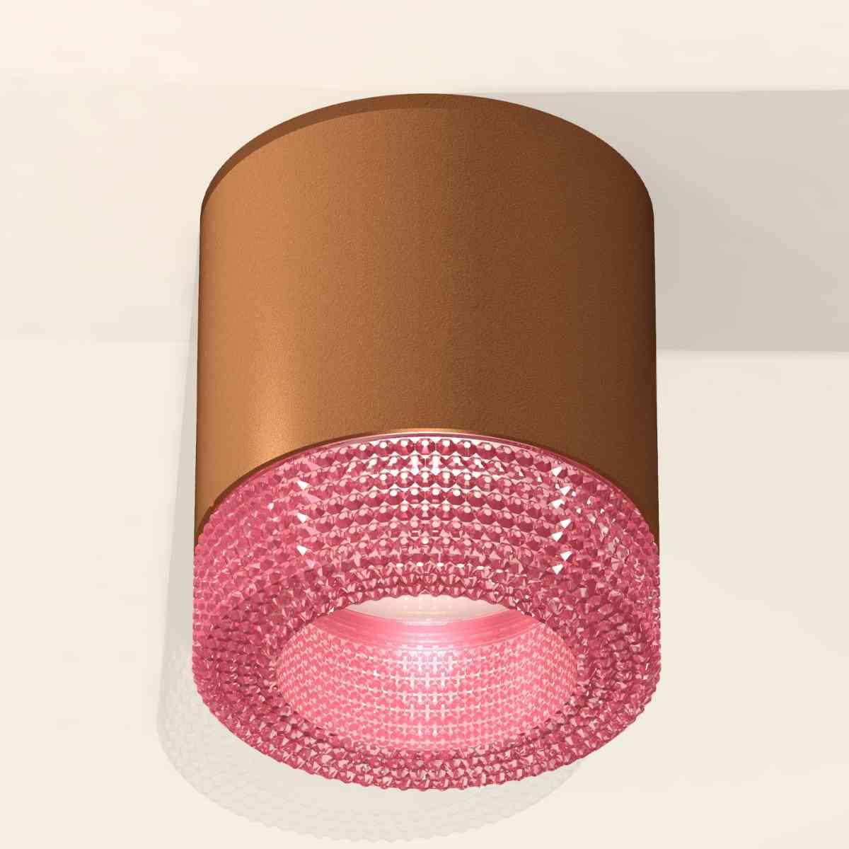 фото комплект накладного светильника ambrella light techno spot xs7404030 scf/pi кофе песок/розовый (c7404, n7193) | 220svet.ru