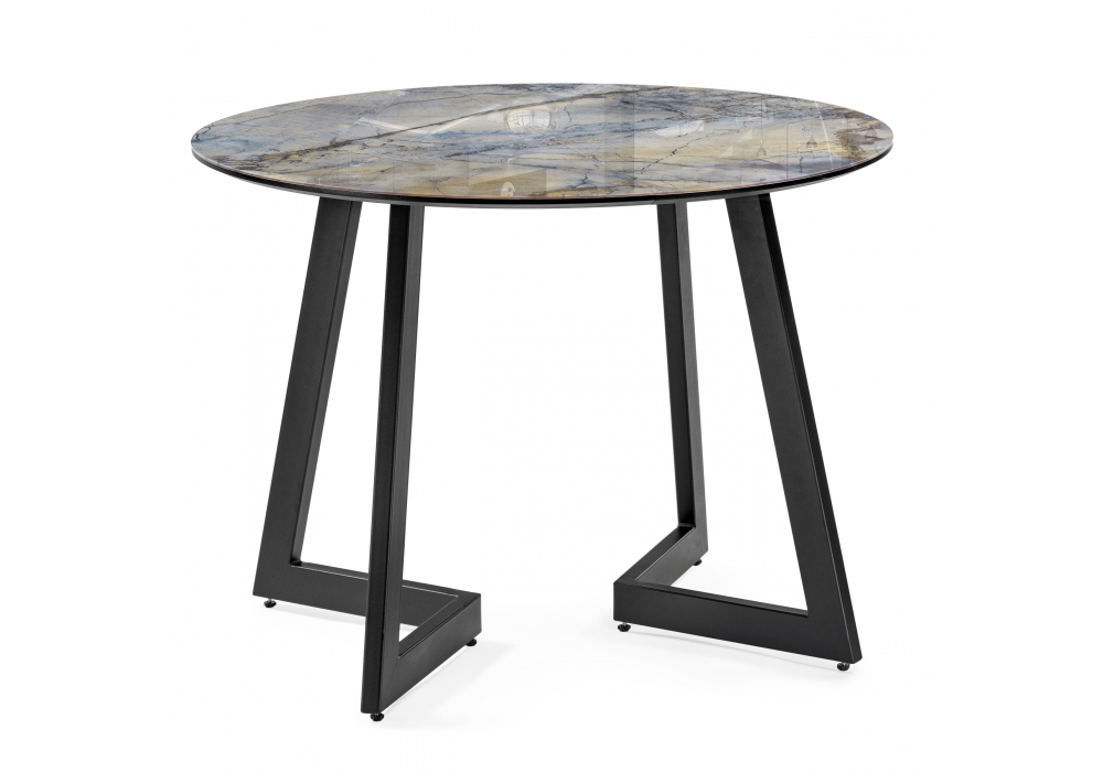 фото стол стеклянный раздвижной woodville алинг 100(140)х100х76 магеллан / черный 532385 | 220svet.ru