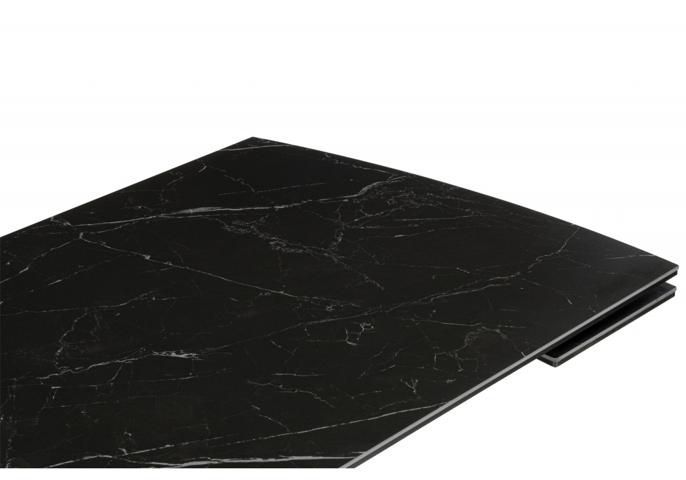 фото керамический стол раскладной woodville катчел-2 120(180)x80 черный 632673 | 220svet.ru