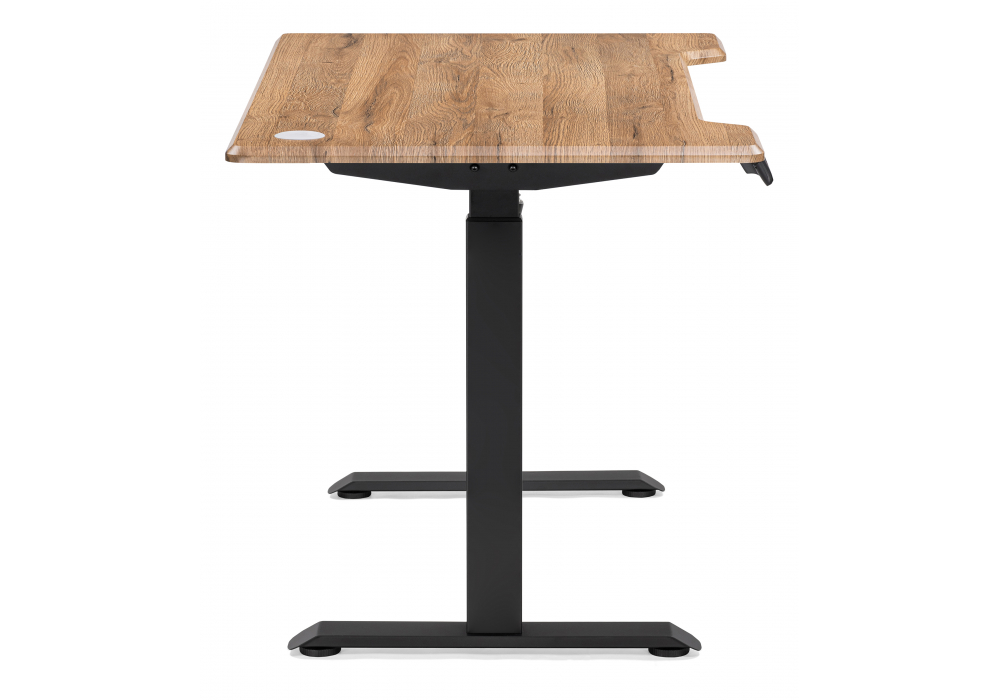 фото компьютерный стол woodville маркос с механизмом подъема дуб вотан / черный 578403 | 220svet.ru