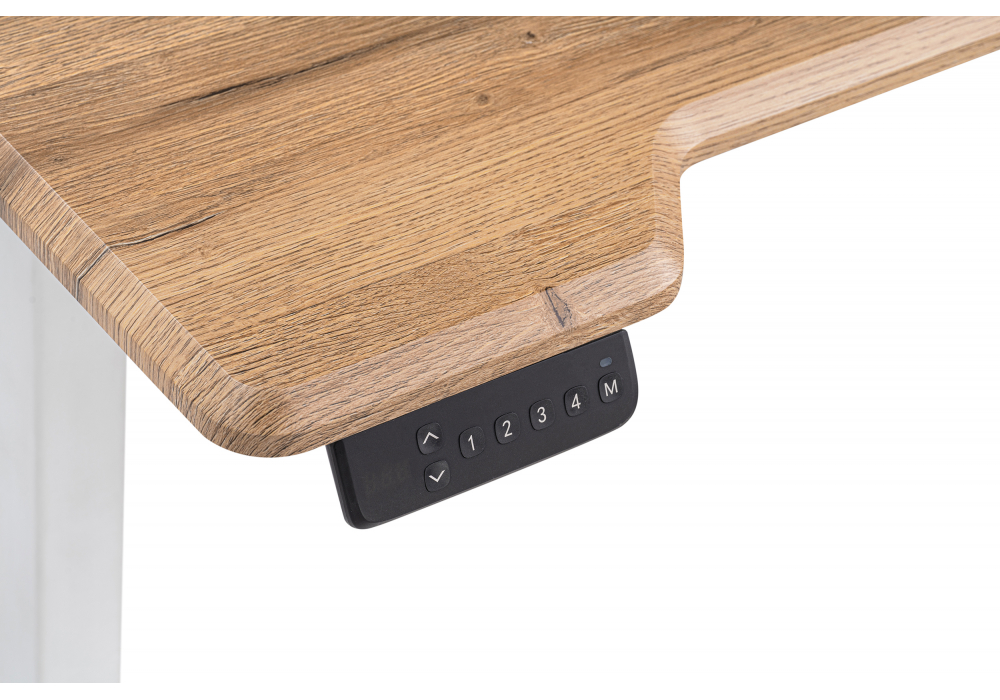 фото компьютерный стол woodville маркос с механизмом подъема белый / вотан дуб 578482 | 220svet.ru