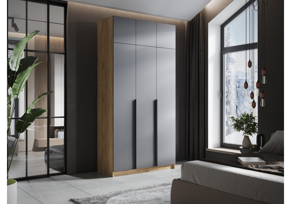 фото шкаф woodville широн графит серый / дуб крафт золото расп 586595 | 220svet.ru