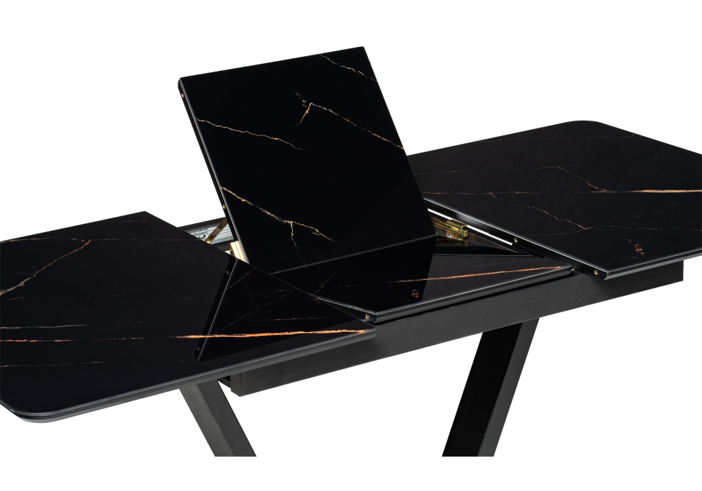 фото стол стеклянный woodville бугун обсидиан / черный 500004 | 220svet.ru