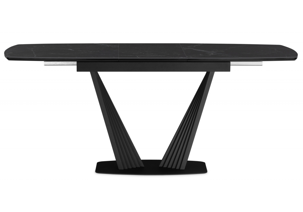 фото керамический стол раскладной 140(180)х80 woodville вейл черный мрамор shakespeare black / черный 612884 | 220svet.ru