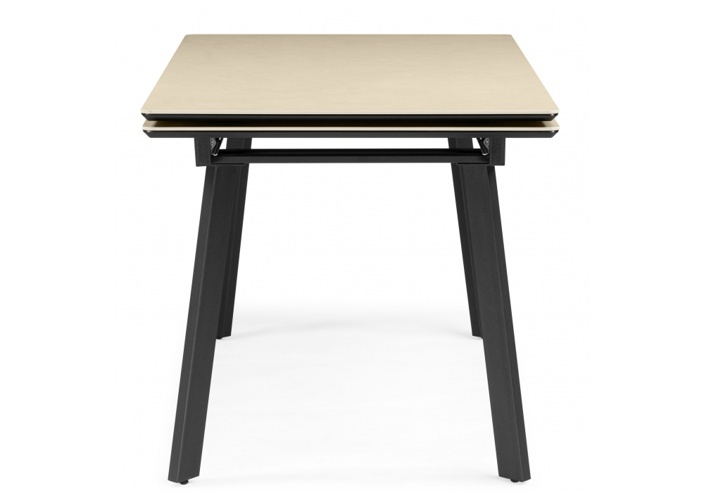 фото керамический стол раскладной woodville норман 140(200)х80 okara light yellow / черный 664956 | 220svet.ru