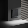 Миниатюра фото проходной переключатель встраиваемый двухклавишный с подсветкой 10а voltum s70 vls020407 (графит) | 220svet.ru