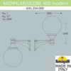 Миниатюра фото светильник уличный настенный fumagalli midipilar/globe 400 modern g41.254.000.aye27 | 220svet.ru