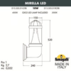 Миниатюра фото светильник уличный настенный fumagalli mirella d15.505.000.bxd1l.crb | 220svet.ru