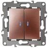 Миниатюра фото выключатель двухклавишный с подсветкой эра 12 10ax 250v 12-1105-14 б0019293 | 220svet.ru